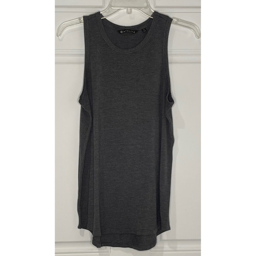 Athleta Cloudlight Relaxed Tank Small Charcoal Heather Grey Yoga Athletic Top